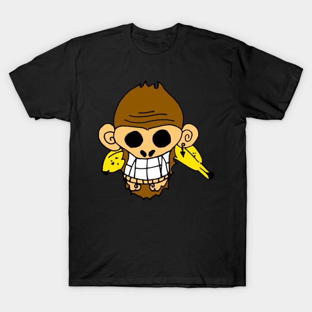 ONE PIECE Inspired Jolly Roger Pirate flag but its an ape monkey T-Shirt by MacSquiddles